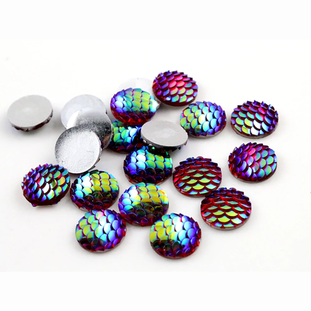40 шт. кабошоны для браслетов и сережек 12 мм|cabochon flat back|flat cabochonfish scale cabochon |
