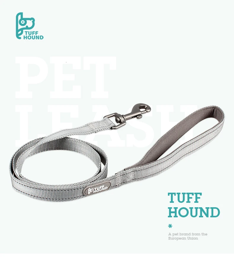 Поводок и поводок для собак TUFFHOUND, нейлоновый быстросъемный ошейник для бульдога, товары для домашних животных, синий, серый свинец