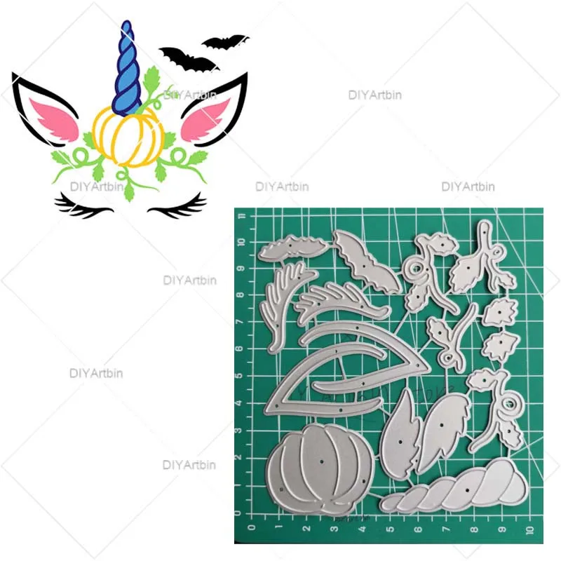 Хеллоуин Единорог трафарет режущие штампы для подарочной коробки наклейка