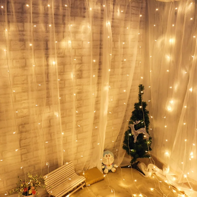 Рождественская гирлянда 1X3 2X2 2X3 3X3 м сказочная сосулька занавес светодиодный свет шнура окно праздничное украшение для дома огни 2,5 м звезда лампа для свадьбы