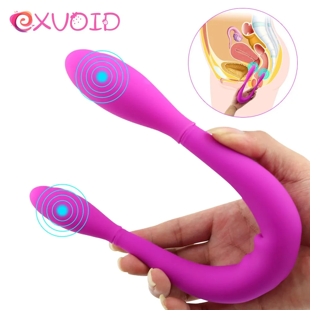 Двойной фаллоимитатор EXVOID вибратор для женщин и мужчин игрушки лесбиянок