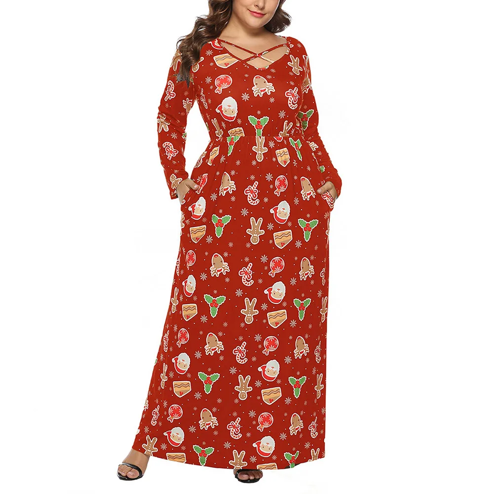 Женское длинное платье макси привлекательное вечернее оверсайз с V образным