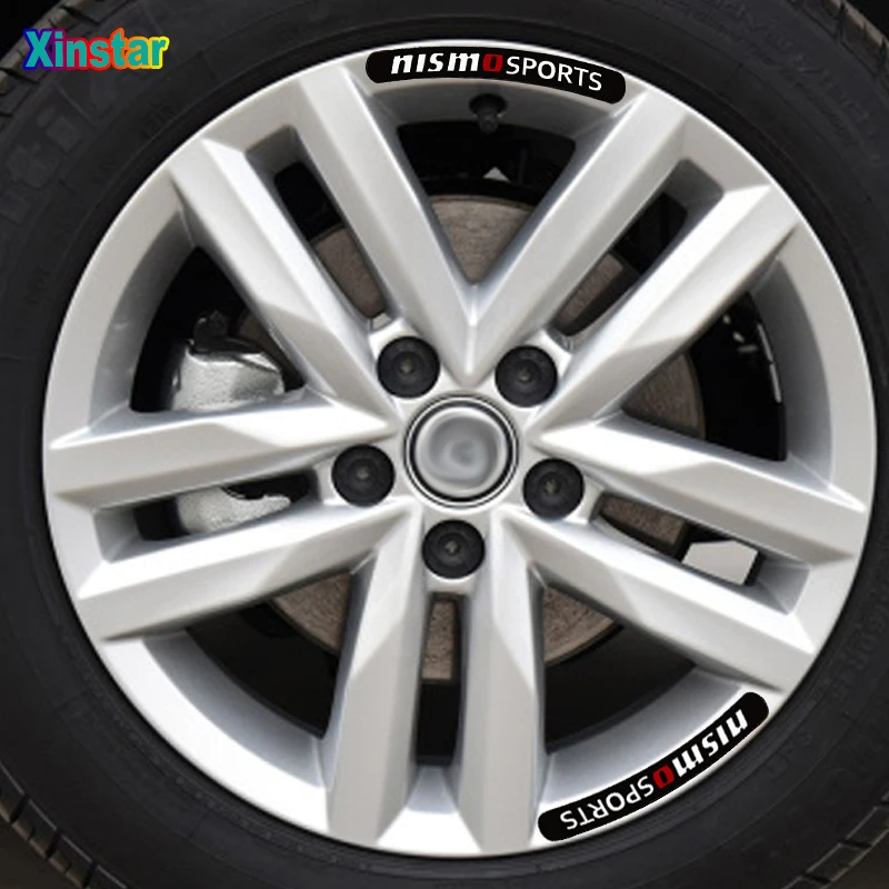 4 шт. nismo автомобиль наклейки для колес Nissan Tiida Sunny QASHQAI кольцо марта LIVINA TEANA X TRAI|stickers