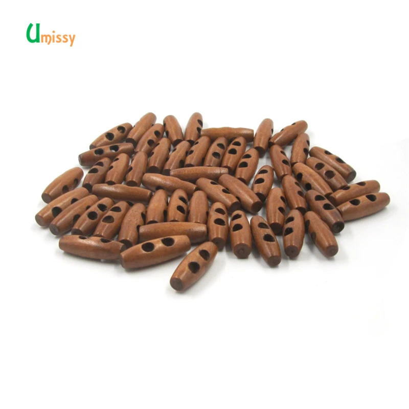 Деревянные пуговицы 30 шт. 2 отверстия для шитья рожковые переключатели