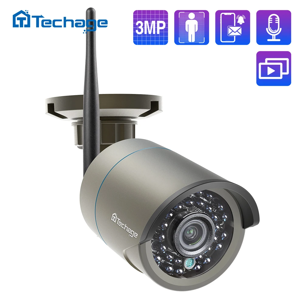 Techage 3MP Беспроводной IP Камера AI на открытом воздухе Водонепроницаемый