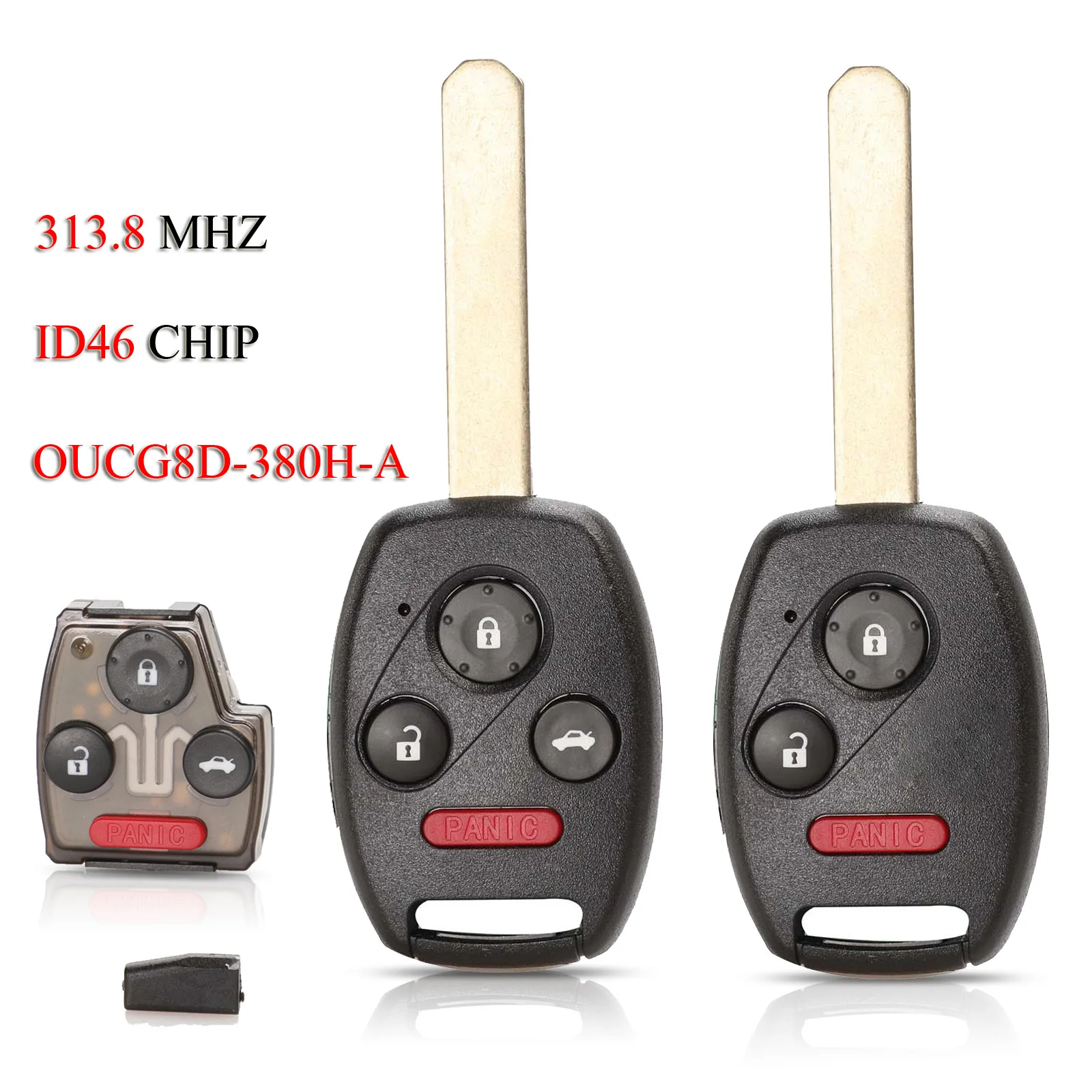 

Пульт дистанционного управления Kutery 10 шт./лот для автомобиля Honda Odyssey 2005-2010 Accord 2003-2007 3/4 кнопки 313,8 МГц ID46 PCF7941 чип OUCG8D-380H-A