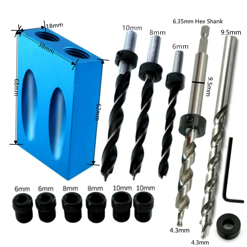 Набор направляющих для сверления косые направляющие отверстий деревообработки