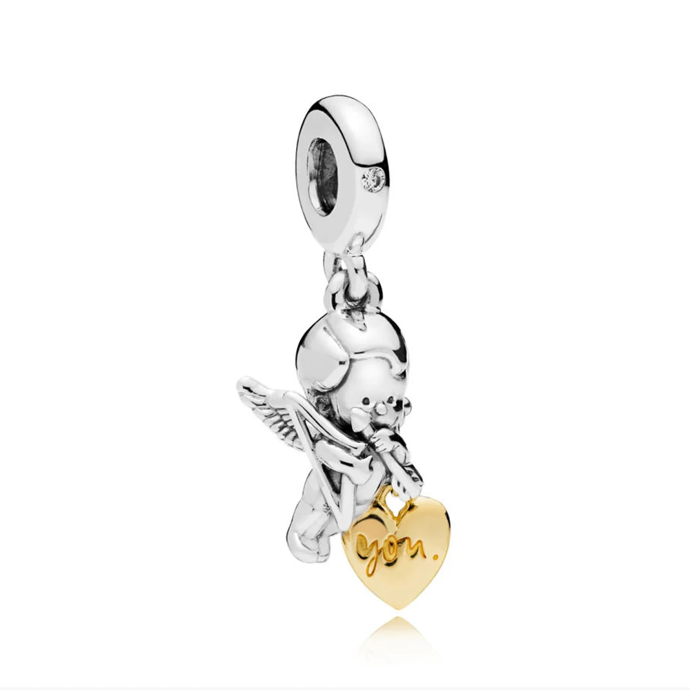 Аутентичные 925 стерлингового серебра бисера Контур верхней губы и вы Кулон Шарм