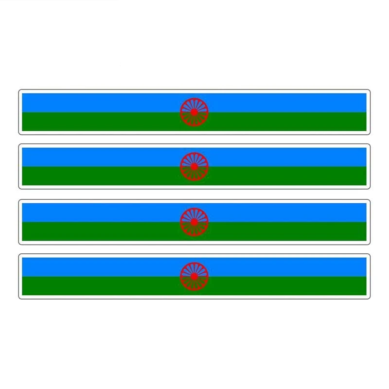 

Hot 4pcs Patriotic Stickers Flag Stripes Vinyl PVC 13cm X 1.7cm Motorcycle Reflective Tuning Gipsy Romani Roms Car Sticker