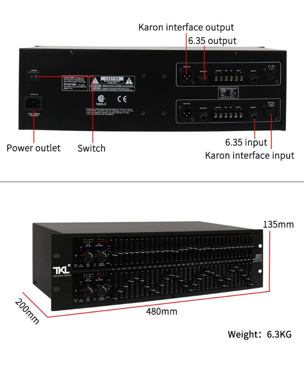 TKL 231 звуковая система аудио оборудование DJ сцена лучшее качество двухканальный 31 полосный графический аудио эквалайзер звуковая система