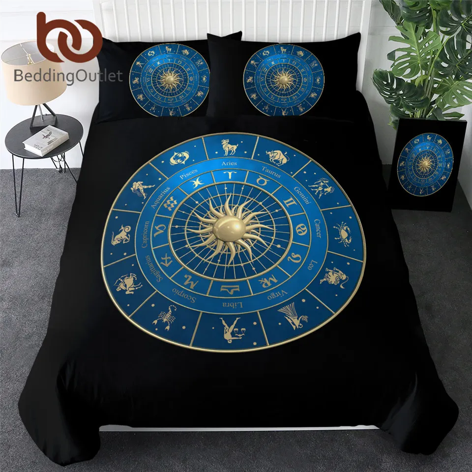 

BeddingOutlet Zodiac Circle Bedding Set Astrology Constellations Duvet Cover Horoscope Bed Cover Scorpius Pisces Bedclothes 3pcs