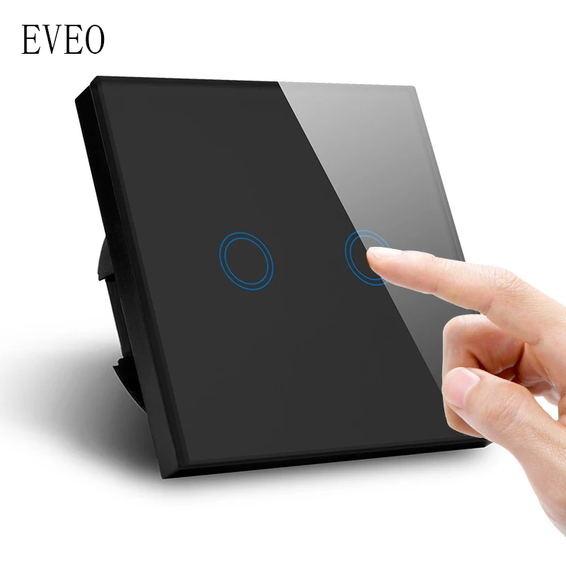 EVEO стандарт ЕС сенсорный выключатель света настенный панель из закаленного