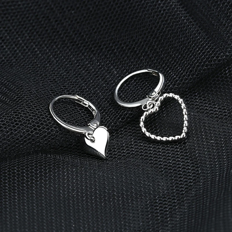 

2 Pcs Heart Hoop Earrings For women Geometric Hanging Earrings Female Fashion Modern Jewelry Accessories Enamel Stud Earrings