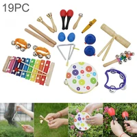 19pcs orff percussion musical instrument set hand drum knock piano xylophone maracas wrist bells mixed kit for children baby