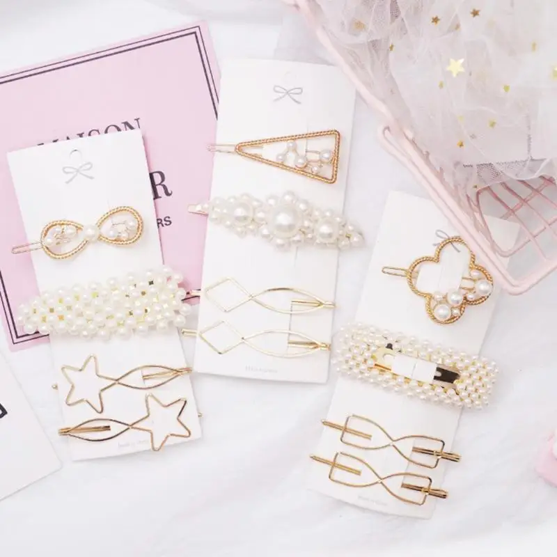 4 шт полные жемчужные заколки для волос женщин Сладкая имитация корейский стиль