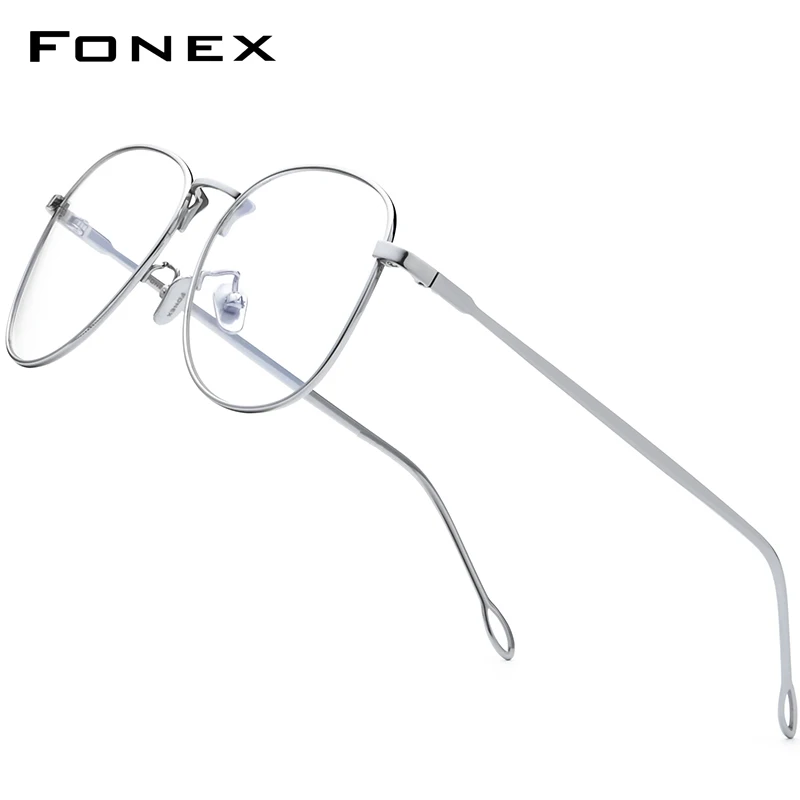 FONEX чистый Титан оправа для очков Для женщин Винтаж большой близорукость очки по
