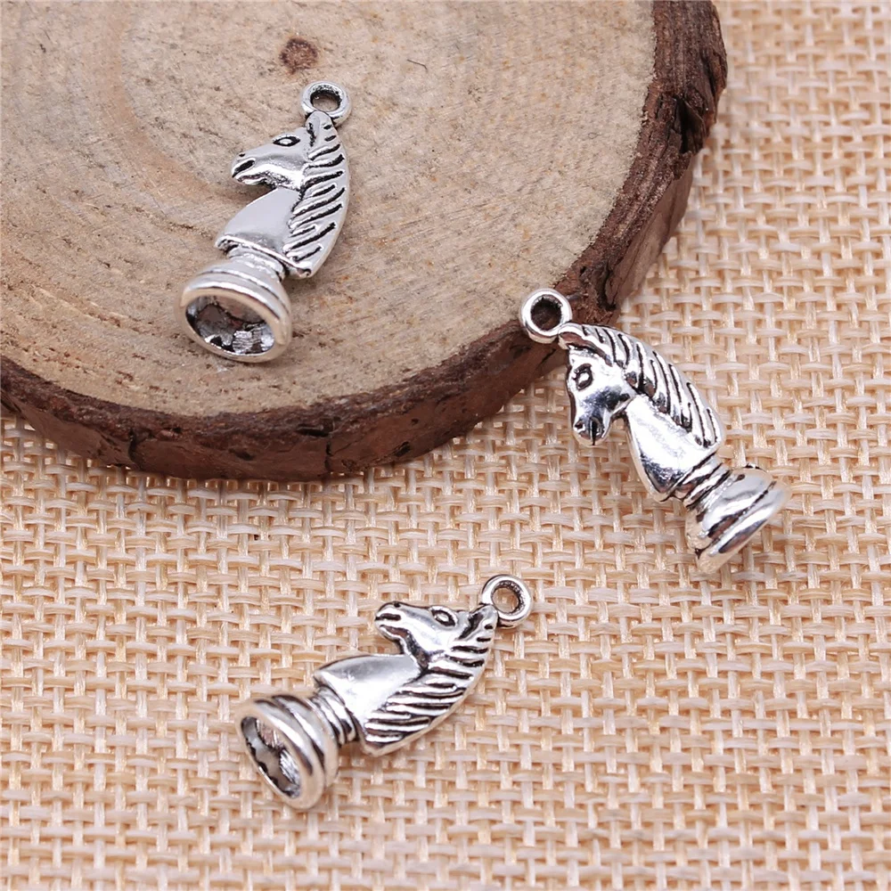 

WYSIWYG 12pcs 2 Colors International Chess Charms Pendant Chess Knight King Queen Rook Bishop Pawn Charms For Jewelry Making