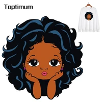iron on transfers patches for clothing vinyl thermo stickers applique diy cute black african kids heat transfer for t shirt