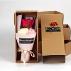 Коробка ароматизированного мыла для ванны, Лепесток для тела, цветок розы, свадебное украшение, лучший подарок на день матери, имитация цветов, консервированный цветок