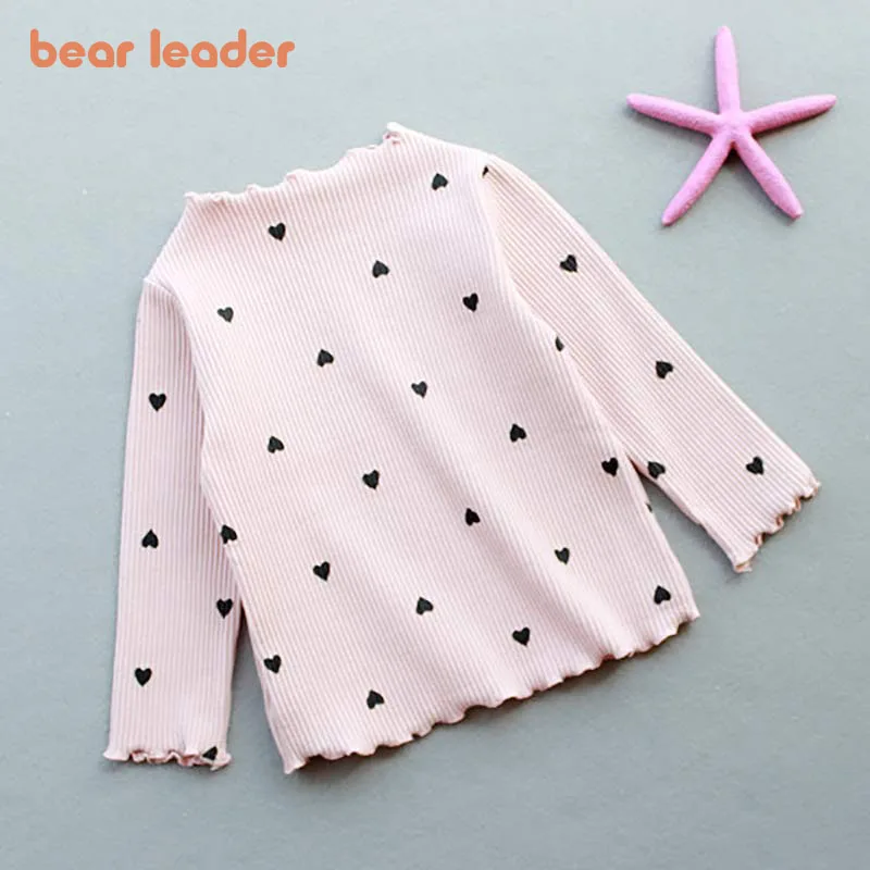 

Bear Leader/Повседневные Весенние футболки для девочек; Новинка 2022 года; Сезон осень; Детские топы с милыми сердечками; Модная мягкая одежда; Детс...