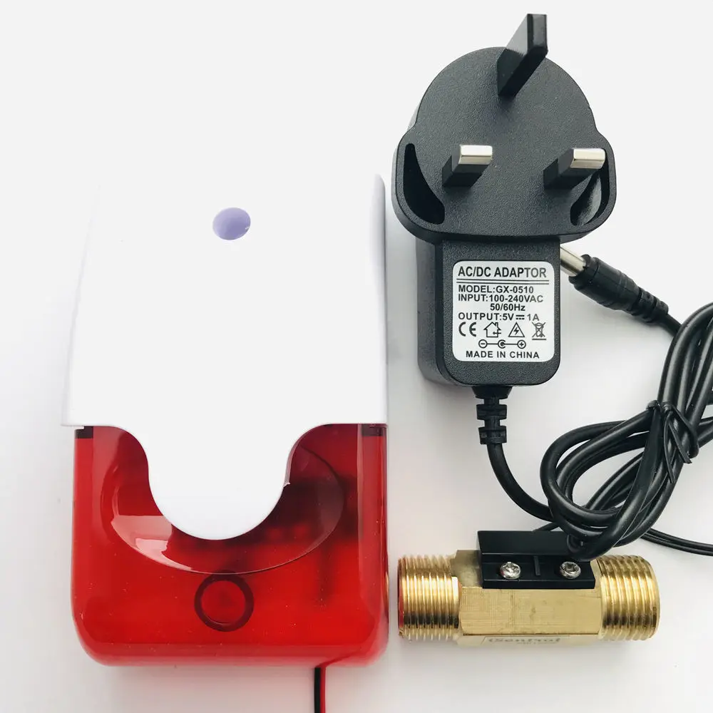 

DSB002 100 Celsius Water Supply Breakdown Alarming Kit Circulation Water Stop Alarmer with UK Power Adaptor