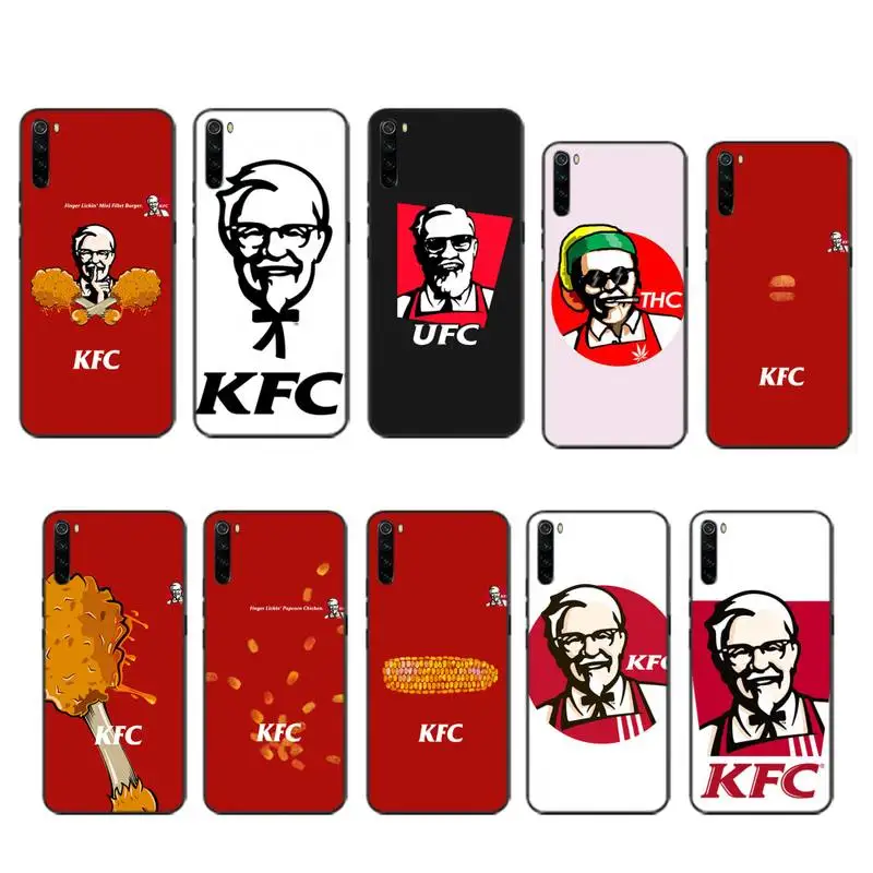 KFC чехол с рисунком курицы и гамбургера для xiaomi note max mi 3 7 8 9se Redmi 7a 8t 9 10 pro lite |