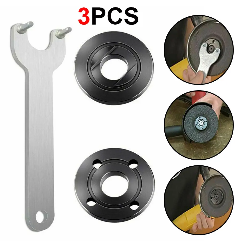 

3pcs M14 Angle Grinder Flange Spanner Metal Lock Nut Thread Replace for Angle Grinder Inner Outer Flange Nut Set Tool and Wrench
