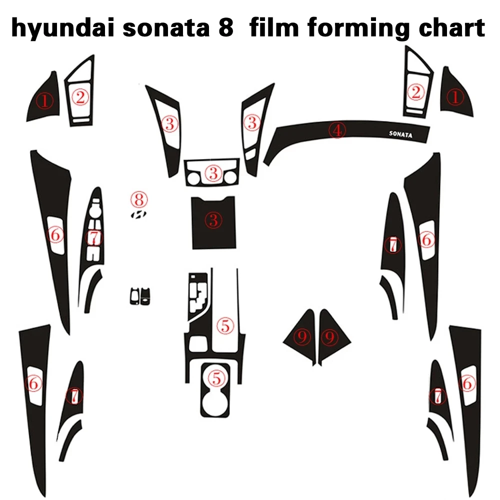 5D наклейка из углеродного волокна декор для современной Sonata 82011-2013 внутренняя