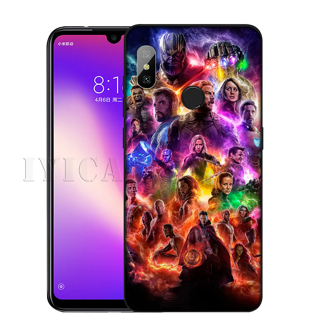 Мягкий силиконовый чехол IYICAO Thanos vs avengers Endgame Marvel для Xiaomi Redmi K20 8A 7A 6A 5A S2 4X 4A GO Note 8 7 5