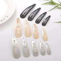 100 pcs 3 9cm goldsilver paint metal snap clipswater drop lank baby clipsfor diy hair clips jewelry making basewholesale