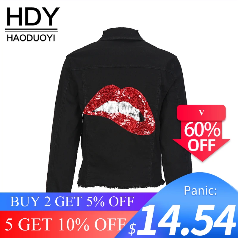 HDY Haoduoyi новинка модное джинсовое пальто для женщин длинный рукав отложной