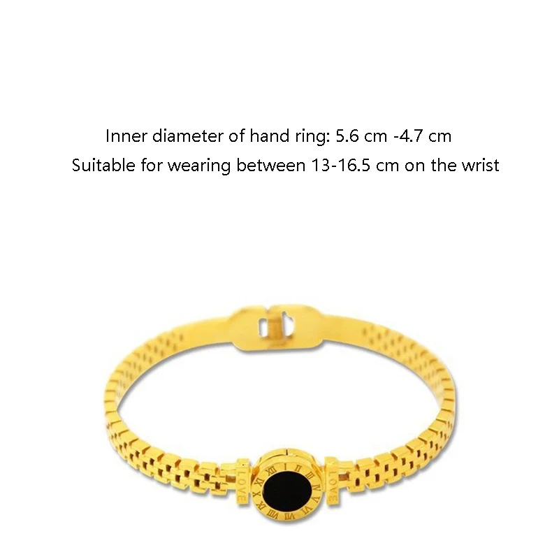 

Color-fast European and American fashion gold disc love letter bracelet female simple and versatile titanium steel hand ring