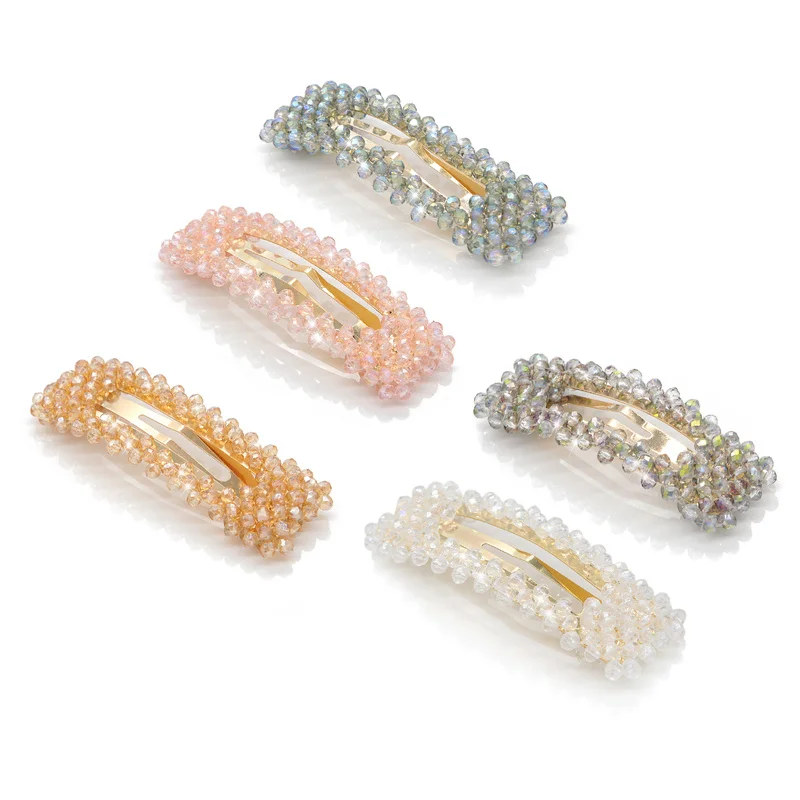 

2019 New Fashion Full Pearl Hair Clip for Women Elegant Korean Design Snap Barrette Hairpin Hair Styling Accessories
