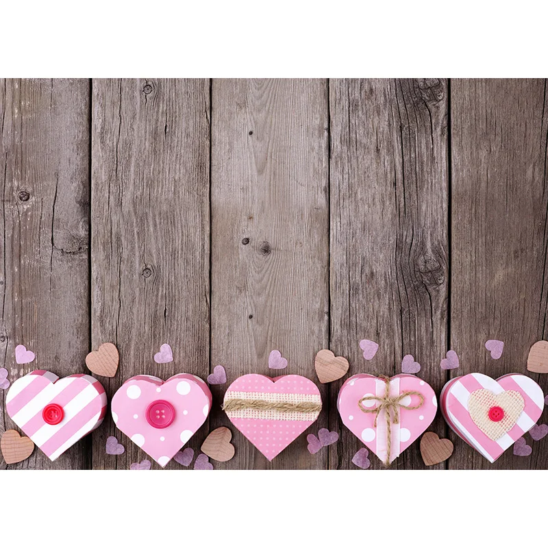 

Vinyl Custom Photography Backdrops Prop Valentine's day wood flower Theme Photography Background QJ91220-95