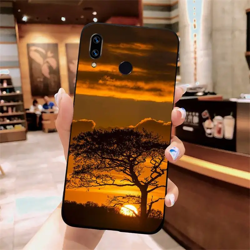 

Tree sunset dusk landscape luxury mobile coverPhone Case For Xiaomi Redmi note 7 8 9 t k30 max3 9 s 10 pro lite