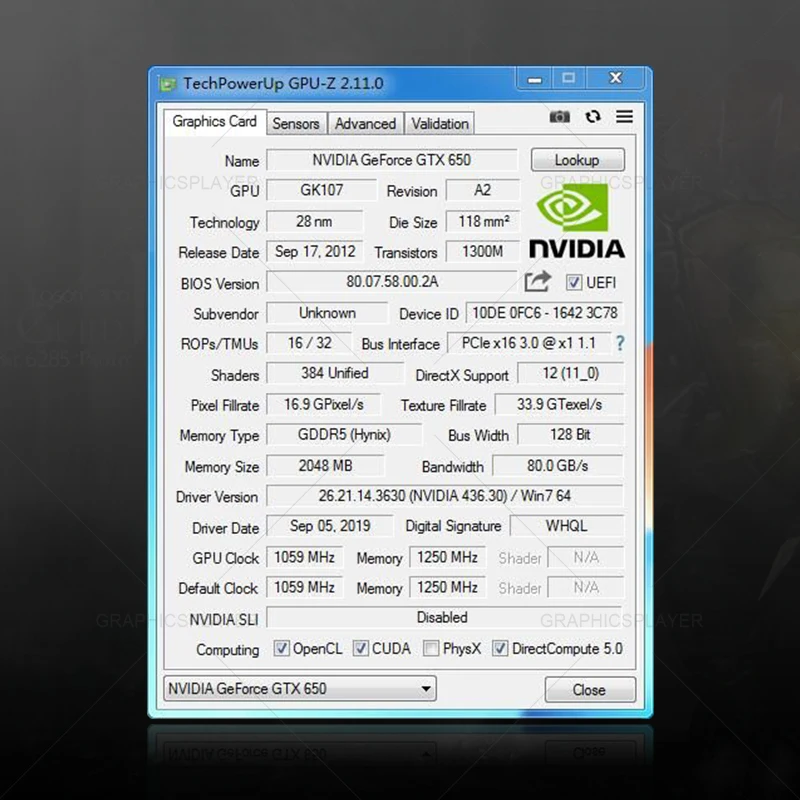 Оригинальная видеокарта GTX650 2 Гб 384 бит стандартная для компьютера NVIDIA GTX - купить