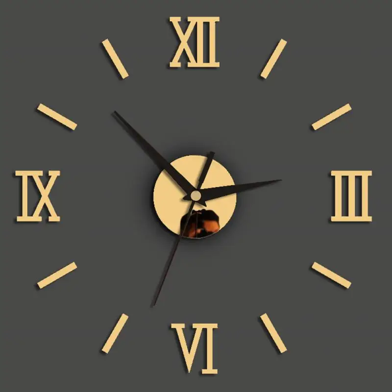 Настенные часы самоклеющиеся зеркальные DIY акриловые водонепроницаемые