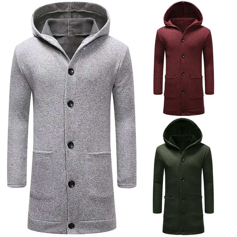 

Fashion Hooded Two Pockets Jacket Coat Jacket Coat All-Match Long Sleeve