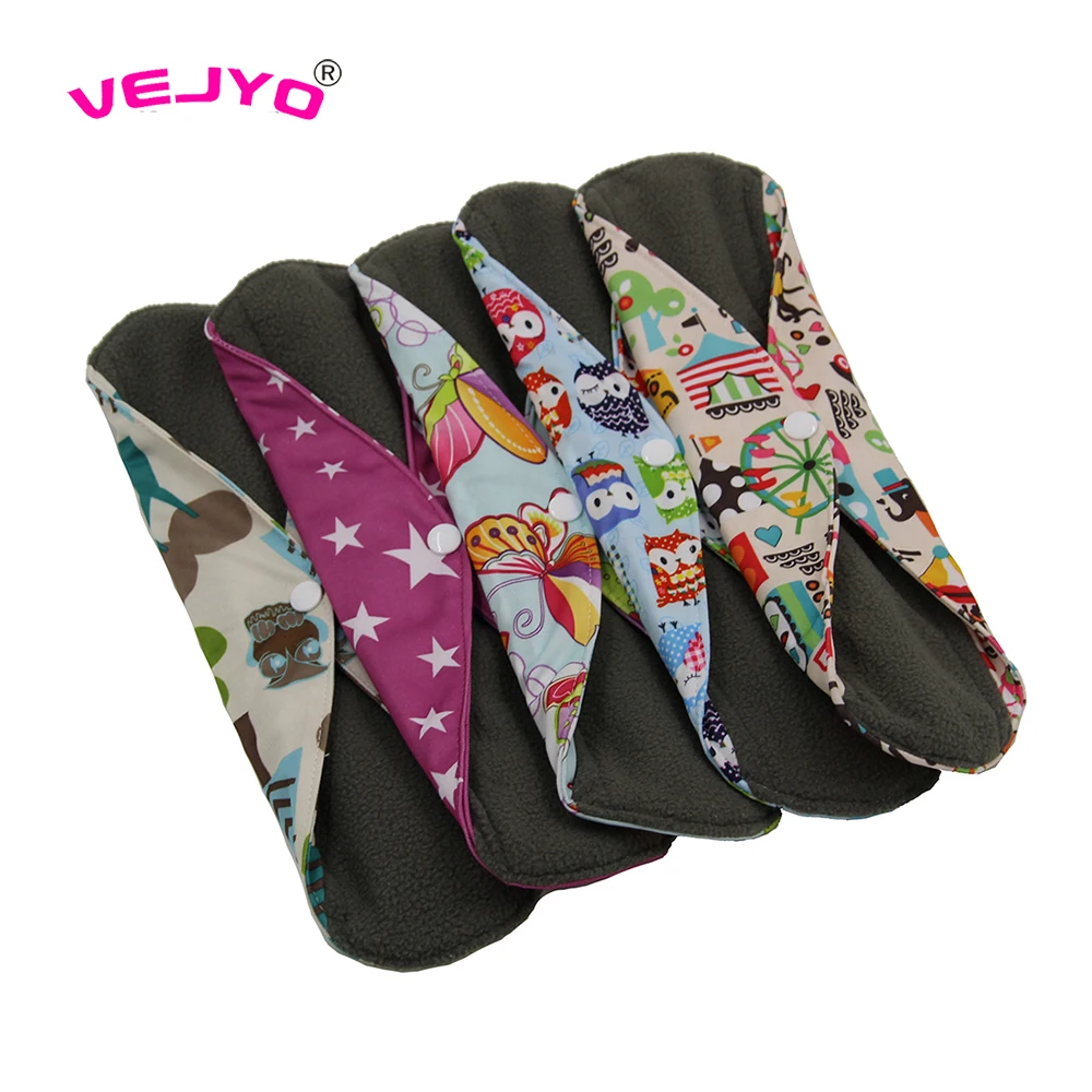 Многоразовые гигиенические прокладки VEJYO для женщин Уголь органического бамбука