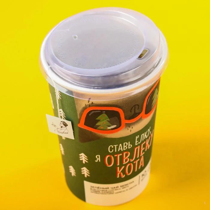 Green tea Sencha Put the tree I will distract cat in pyramids 10 pcs x 35 g. Tea Leaf Food New year Christmas | Продукты