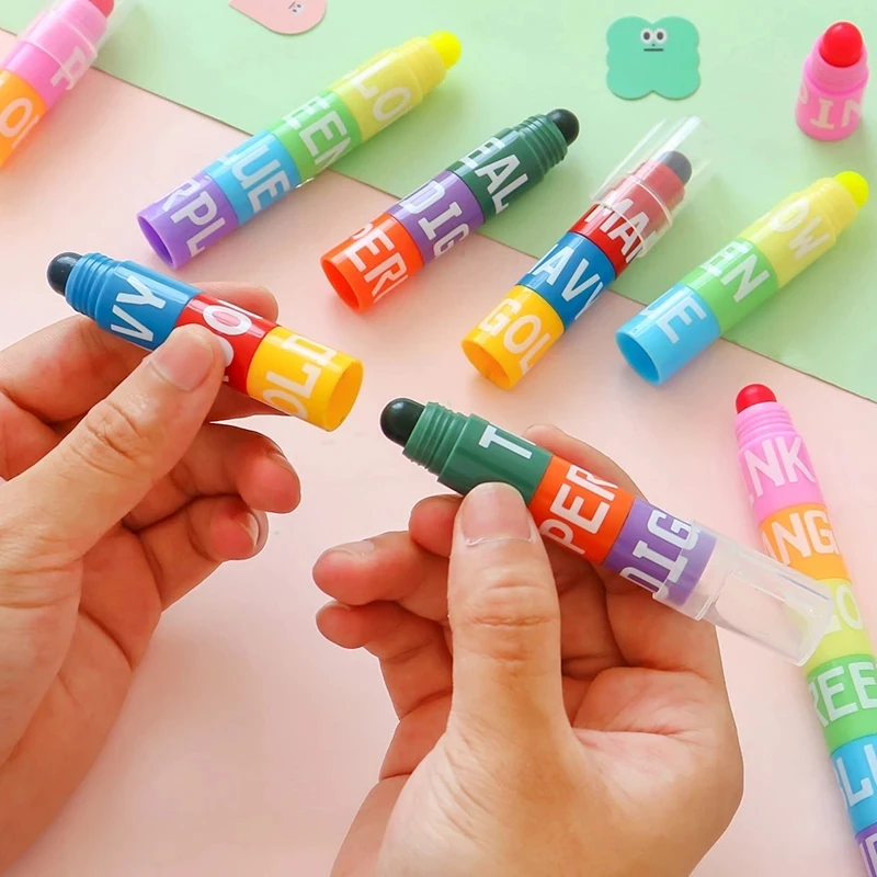 EZONE 2PCS Splicing Highlighter Marker Pen Set 12 Color Fluorescent Paint Novelty Building Block Style Office School Student - купить по