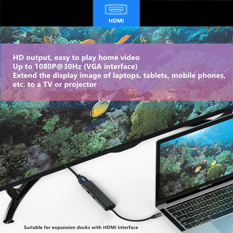 Type C PD Быстрая зарядка USB C концентратор для нескольких USB 3,0 HDMI док-станция адаптер для смартфонов Macbook Pro Аксессуары USB-C USB C концентратор