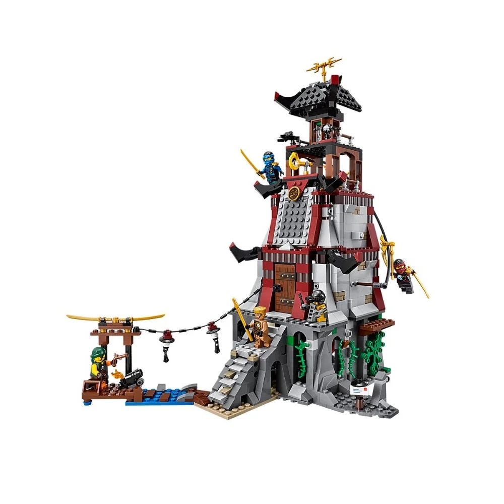 Ninjagoo фильм 815 шт строительные блоки игрушки для детей Кирпичи Маяк осада подарки