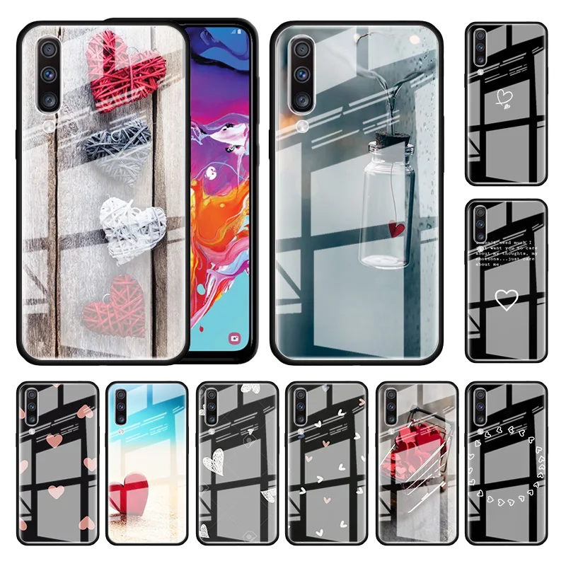 

Love The Heart Glass Case For Samsung Galaxy A51 A50 A70 M51 A72 A71 5G A21S A40 A30 A10 M31 M21 Tempered Mobile Phone Covers