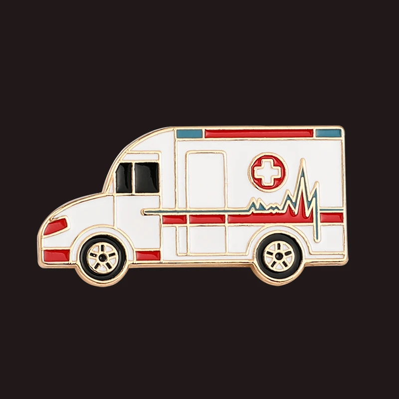 Мультяшная брошь в виде скорой помощи с красным крестом для врачей медсестер