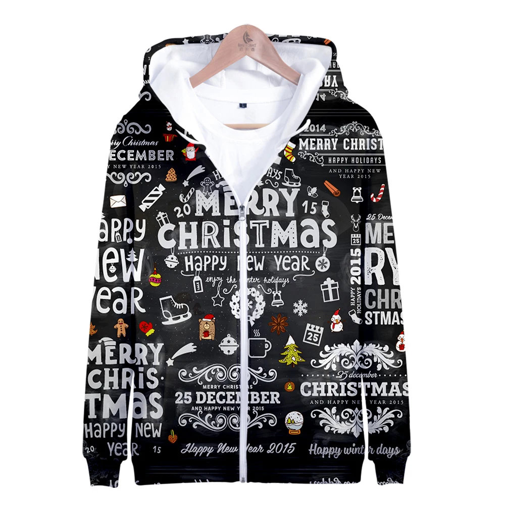 

Christmas 3D Printed Zipper Hoodies Women/Men Casual Hooded Sweatshirt Hot Sale 2019 Trendy Streetwear Clothes