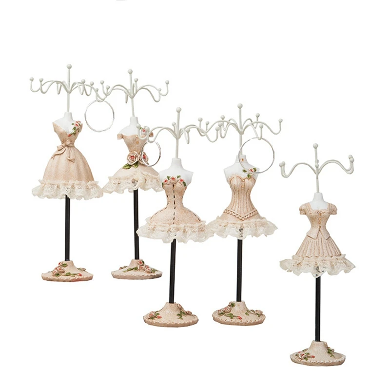 

Iron Craft Resin Necklace Rotating Stand for Jewelry Earrings Display European Home-Decor Girl Dressing Table Ornament