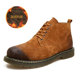 2019 г. Новые модные мужские ботинки Челси зимние рабочая обувь на шнуровке для