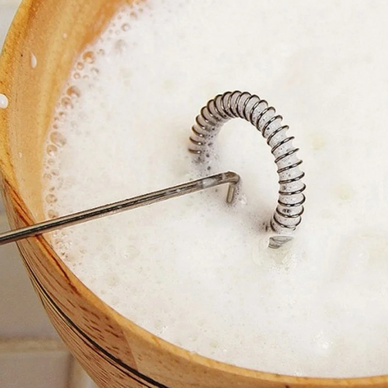 

Home Mini Electric Milk Foam Whisk Creative Stainless Steel Household Whisk Fancy Coffee Brewer Milk Mixer Electric Milk Foam