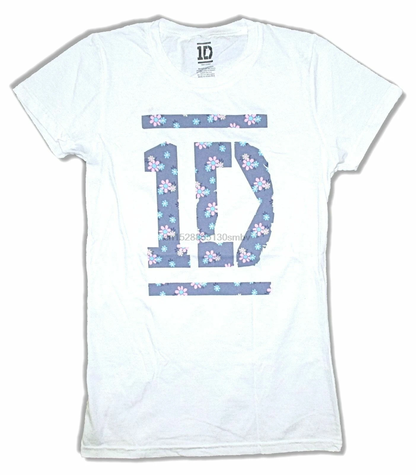 

One Direction Floral 1D Logo Girls Juniors White T Shirt New Official Band Merch New Fashion Men T-Shirt